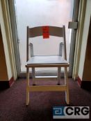Lot of (100) white resin, padded seat, folding chairs, with storage bags