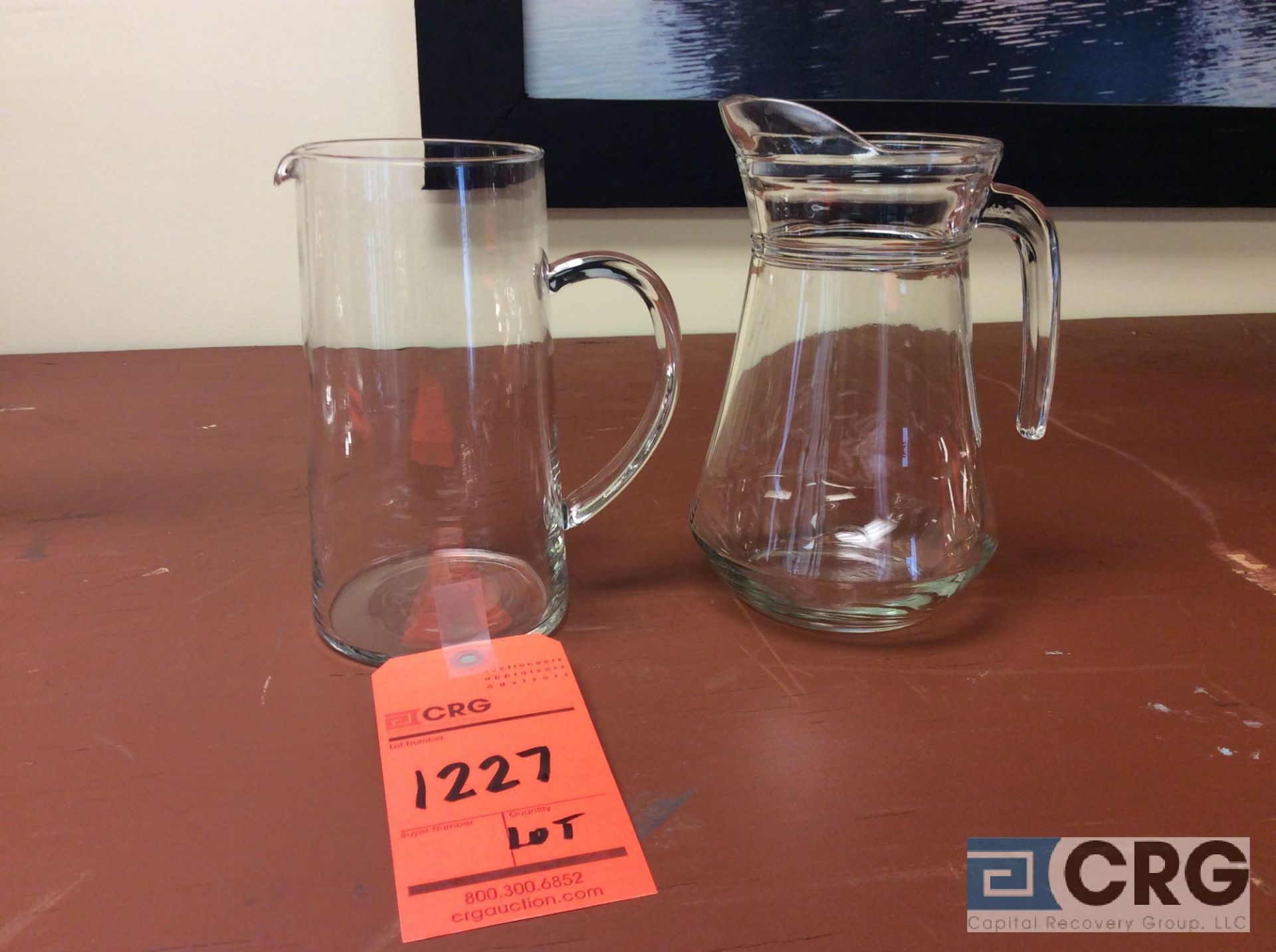 Lot of (54) 44 oz asst glass pitchers