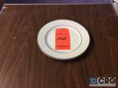 Lot of (540) Schmidt (white and platinum band) 10 in. round dinner plates - SUBJECT TO ENTIRETY BID