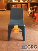 Lot of (125) blue plastic kids chairs