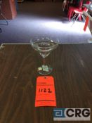 Lot of (384) 9 oz. margarita glasses, with (33) racks, add'l $5 fee per rack