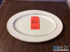 Lot of (11) 18 in. (white and gold band) platters - SUBJECT TO ENTIRETY BID