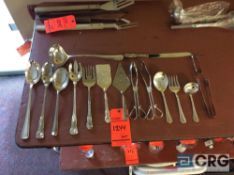 Lot of silverplated serving pieces including (45) long handle serving spoons, (207) long handle