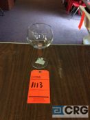 Lot of (288) 14 oz. balloon wine glasses, with (18) racks, add'l $5 fee per rack