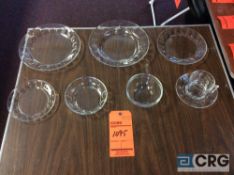 Lot of assorted glass pattern dinnerware including (528) 9 in. luncheon plates, (432) 7 in. salad