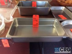 Lot of (19) stainless steel 12 in. x 20 in. x 4.5 in. deep insert pans