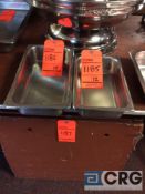 Lot of assorted insert pans including (14) 2.67 qts 1/3 pan size, and (12) 2 qt 1/4 pan size