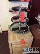 3- tier nickel plate dessert serving stand with storage box