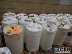 Lot consists of (2) 55 gallon plastic drums, (81) 15 gallon plastic empty drums