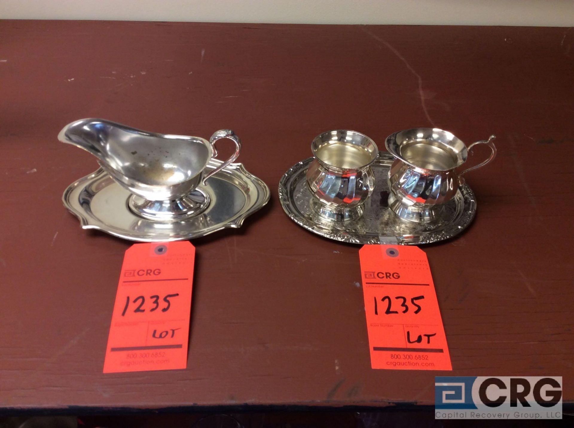 Lot of self service items including (103) silver plate 9 inch trays, (62) silver plate sugar bowls