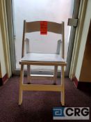 Lot of (100) white resin, padded seat, folding chairs, with storage bags