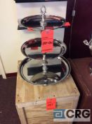 3- tier stainless steel dessert serving stand with storage box