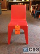 Lot of (127) red plastic kid chairs