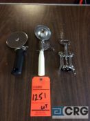 Lot of assorted serving items including (2) pizza cutters; (18) ice cream scoopers; and (43)