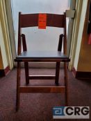 Lot of (100) mahogany wood, padded seat, folding chairs, with storage bags