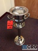 Lot of (3) fancy silver plate champagne buckets with stands
