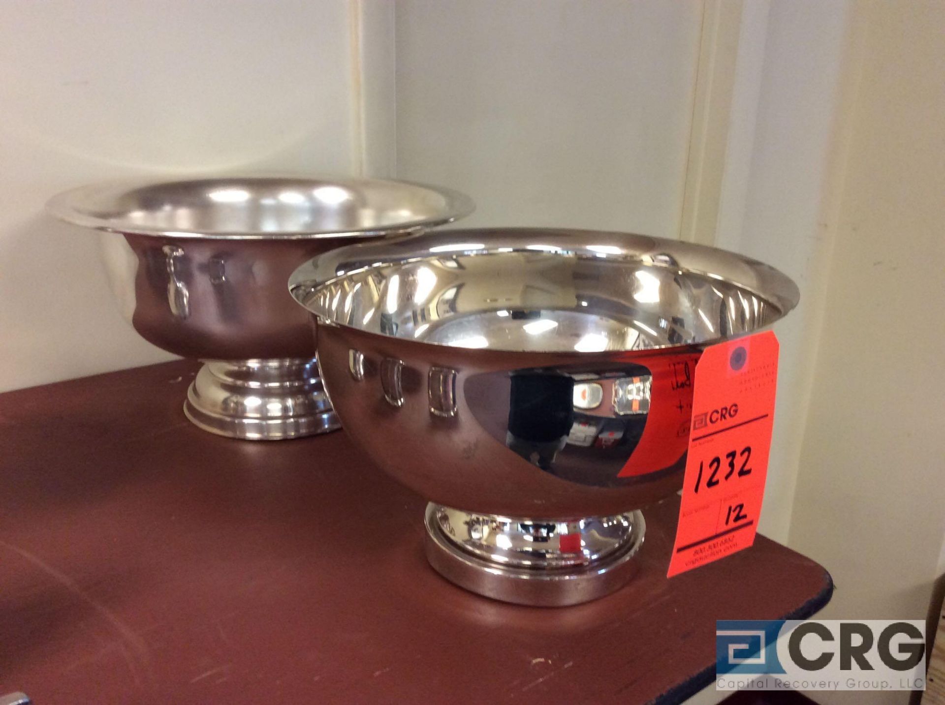 Lot of (12) asst 12 qt. silver plate punch bowls