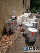 Lot consists of (20) small cement weights (5 gallon buckets), (18) large cement weights with covers