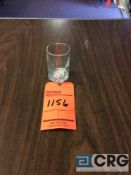 Lot of (396) 5 oz. juice glasses, with (10) racks, add'l $5 fee per rack