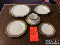 Lot of majestic gold pattern dinnerware including (240) 10 in. dinner plates, (336) 7 in. salad