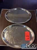 Lot of (39) asst 19 inch oval silver plate serving trays