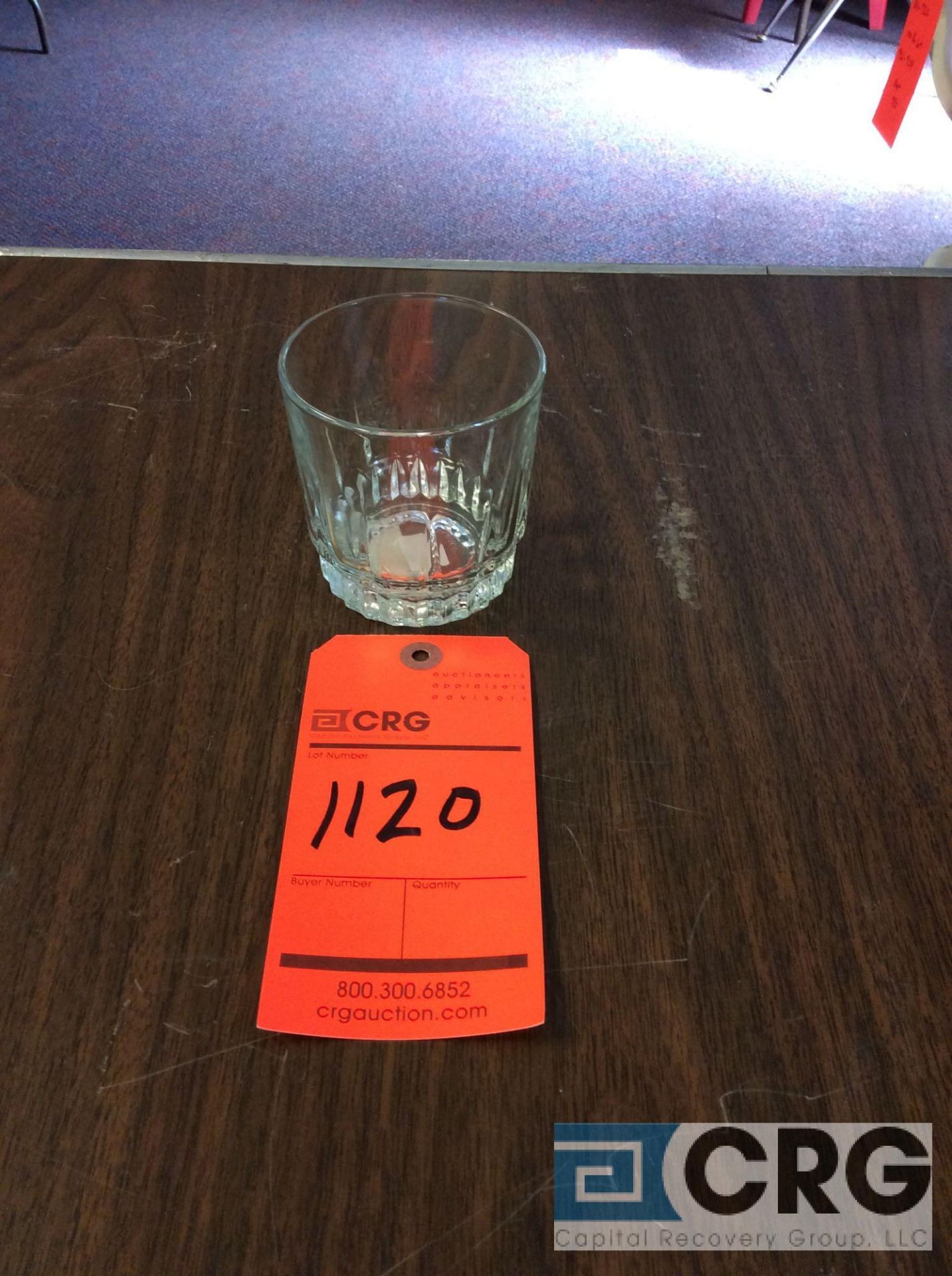 Lot of (612) 10.5 oz. lancer rocks glasses, with (26) racks, add'l $5 fee per rack