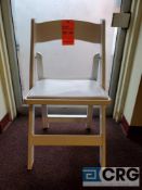 Lot of (138) white resin, padded seat, folding chairs, with storage bags