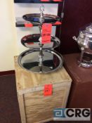 3- tier nickel plate dessert serving stand with storage box