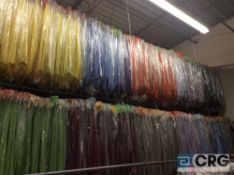 Lot of (119) assorted polyester and poly/cotton tableclothes as follows:  (5) 90 inch x 108 inch