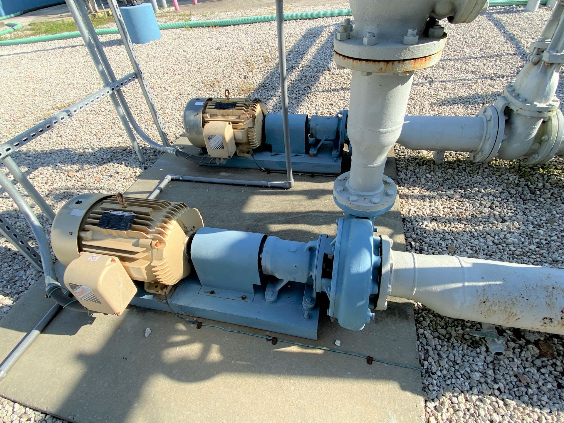 (Lot of 2) Mn 3196 3 X 4 Goulds centrifugal pumps with 30 HP drives