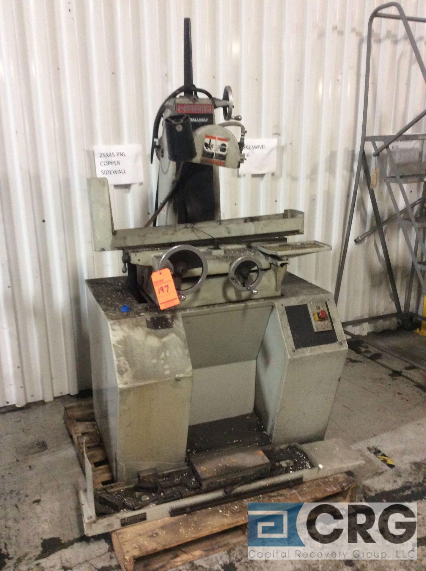 Harig 612 BALLWAY grinding machine, 3 phase, 1 1/2 hp, 6 X 12 inch Walker magnetic chuck ( PARTS