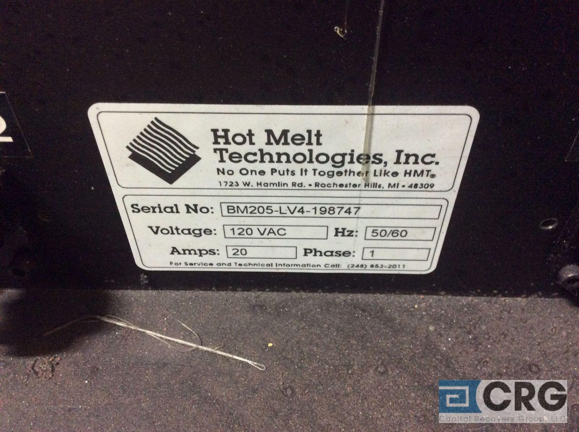 Hot Melt Texhnologies Benchmark 205-LV hot melt glue machine, 120 volt, 1 phase - Image 3 of 4