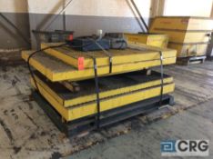 Lot of (2) 5 X 7 feet hydraulic scissor lift tables, 10,000 lb capacity