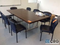 4 X 8 foot formica conference table with (8) upholstered side chairs