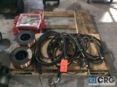 Lot of welding guns, wire and curtains