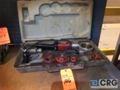 Ridgid 600 portable hand held pipe threadder with (4) dies and case