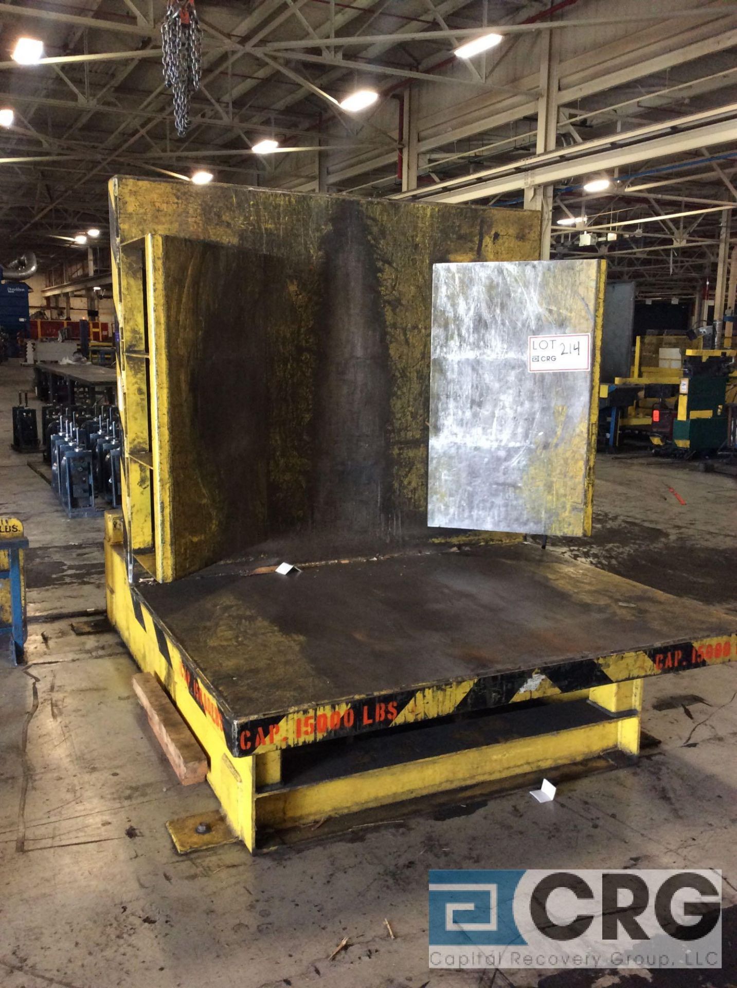 15,000 lb capacity heavy duty hydraulic coil upender, 6 feet wide with V-shaped base - Image 2 of 3