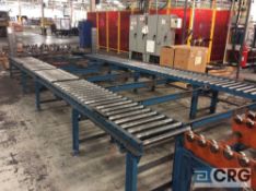 9 X 20 gravity feed split roller conveyor