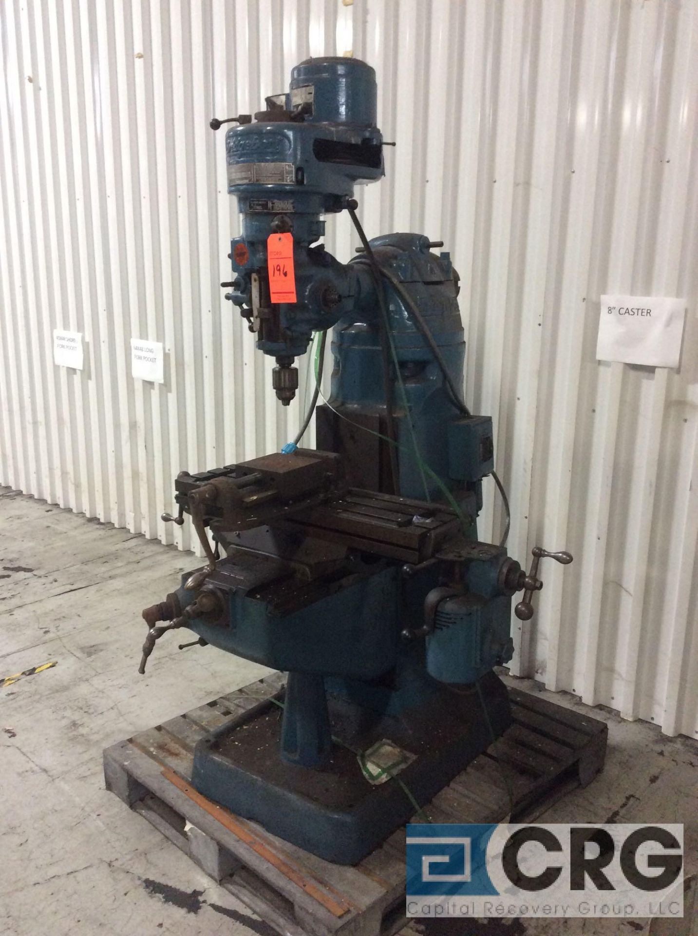 Bridgeport vertical milling machine, sn BR-34629, 1 hp, 3 phase, 80-2720 spindle speed, 9 X 32 - Image 2 of 6