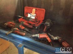 Lot of asst Milwaukee electrical tools including sawzall, heavy duty right angle grinder, jigsaw,