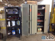 Lot of (10) asst 2-door metal storage cabinets with misc contents