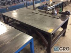 4 X 8 foot heavy duty steel table (LOCATED IN ROLL FORM AREA)