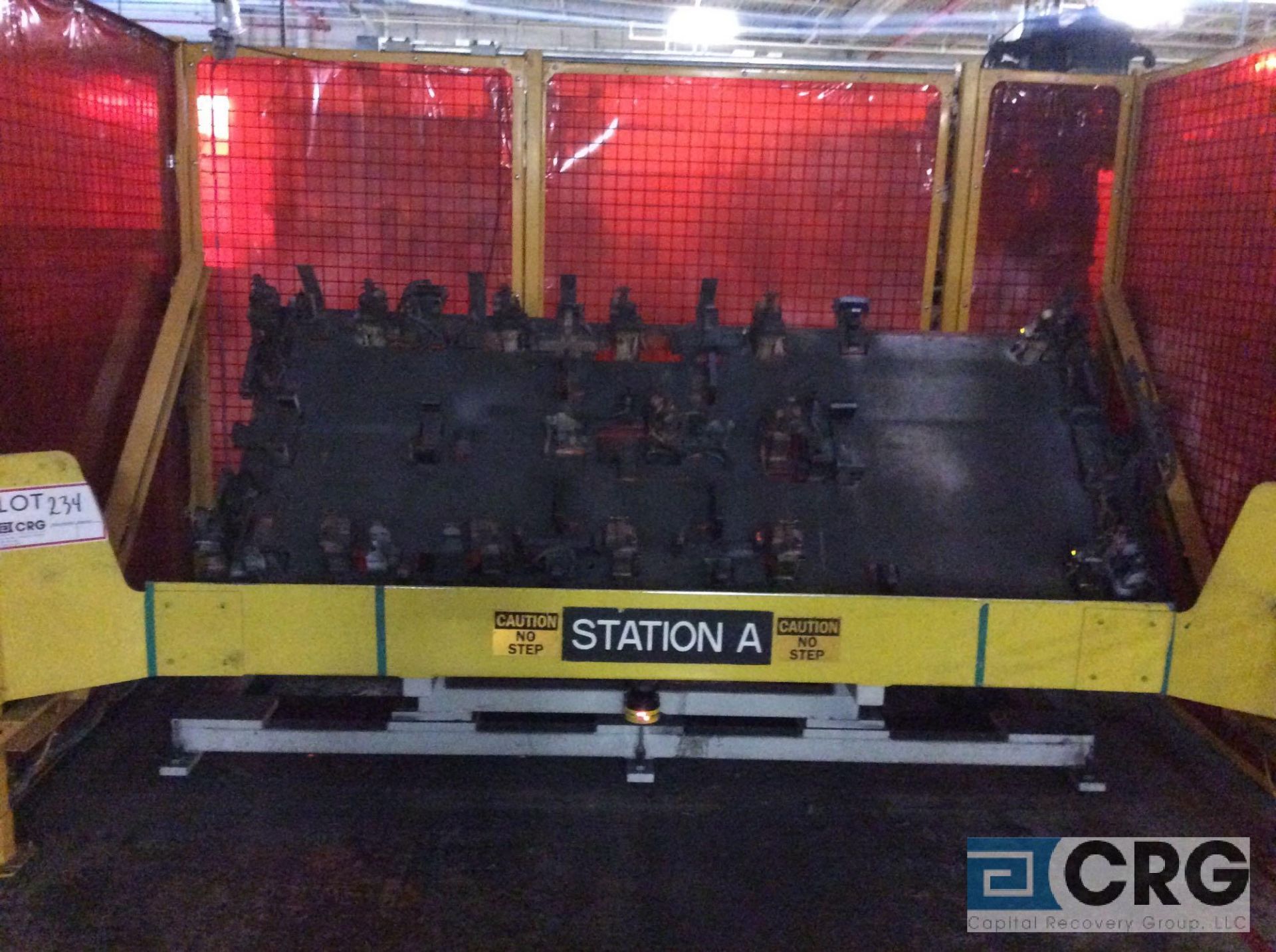 Lot of (2) fixture loading stations, 4 X 8 foot with safety curtain and push button manual shut - Image 4 of 5