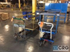 Lot of (2) asst die lift tables with fixtures