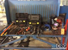 Lot of asst hand tools, portable tool chest and (2) Stanley tool boxes