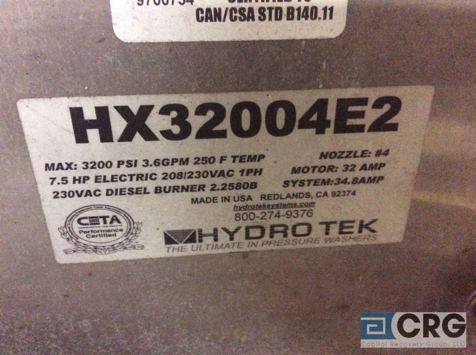 HydroTexh HX32004E2 portable pressure washer / steam cleaner - Image 2 of 3