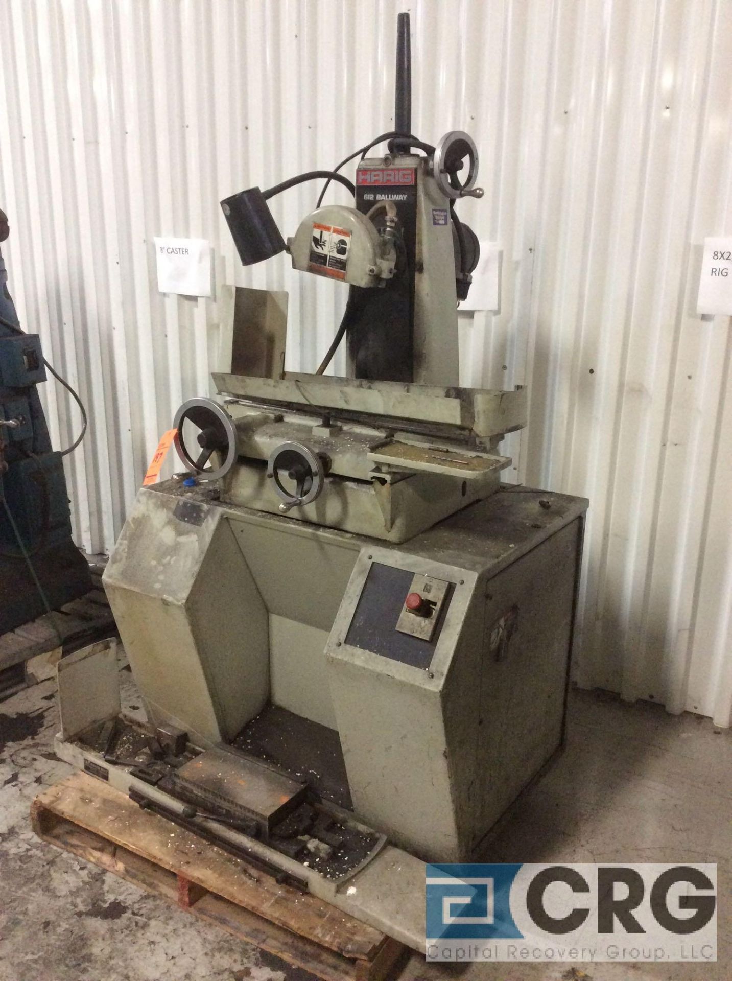 Harig 612 BALLWAY grinding machine, 3 phase, 1 1/2 hp, 6 X 12 inch Walker magnetic chuck ( PARTS - Image 2 of 4