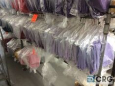 Lot of (110 +/-) asst 90 inch round table cloths includin pink, plum, lilac, cherry, fushia and