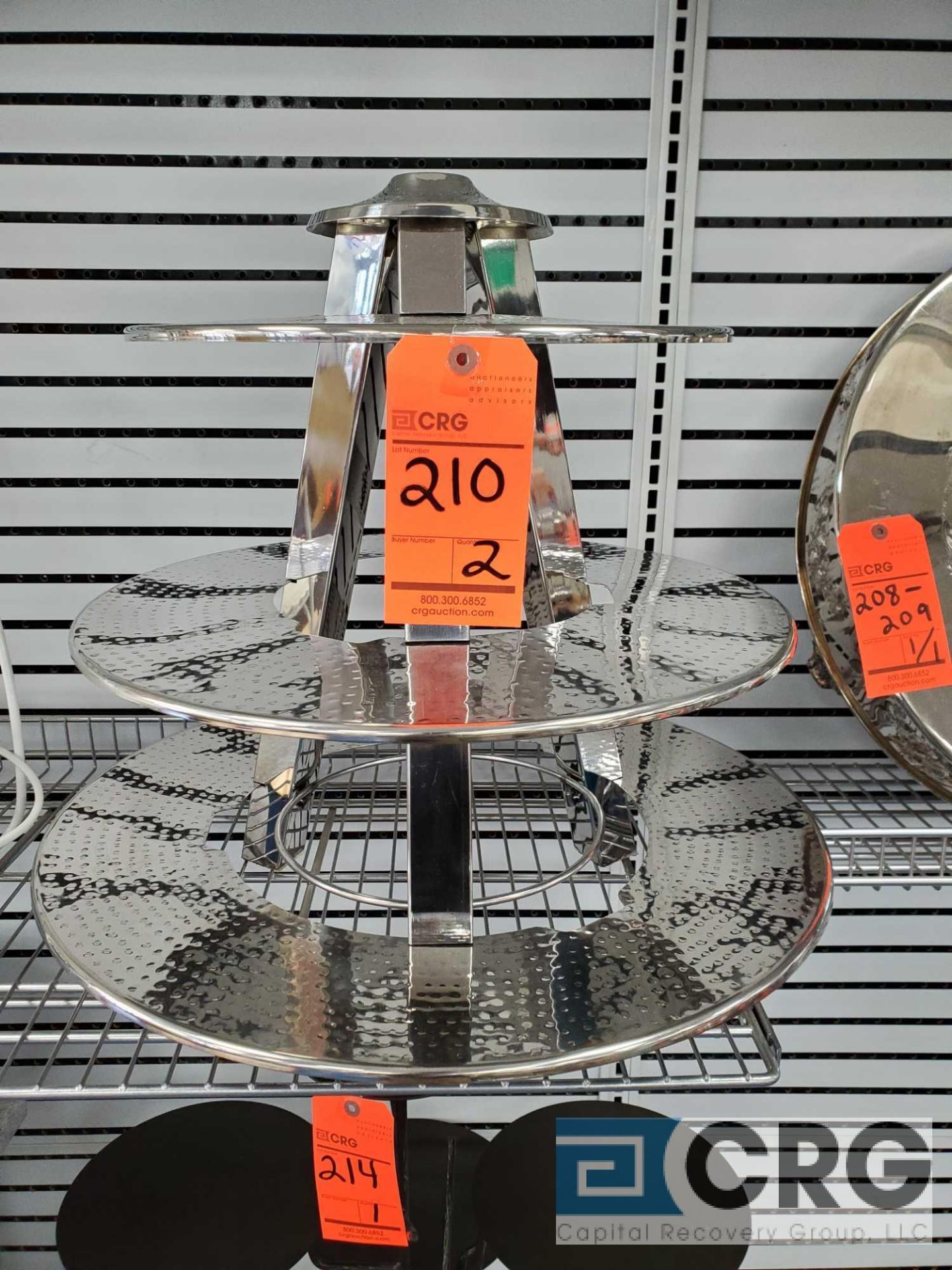 Lot of (2) stainless steel 3 tier cupcake stand