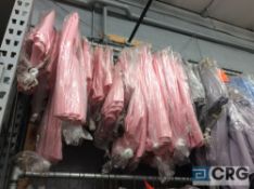 Lot of (95 +/-) asst 13 foot long table skirting including (15) pink, (8) red, (7) grey, (30)